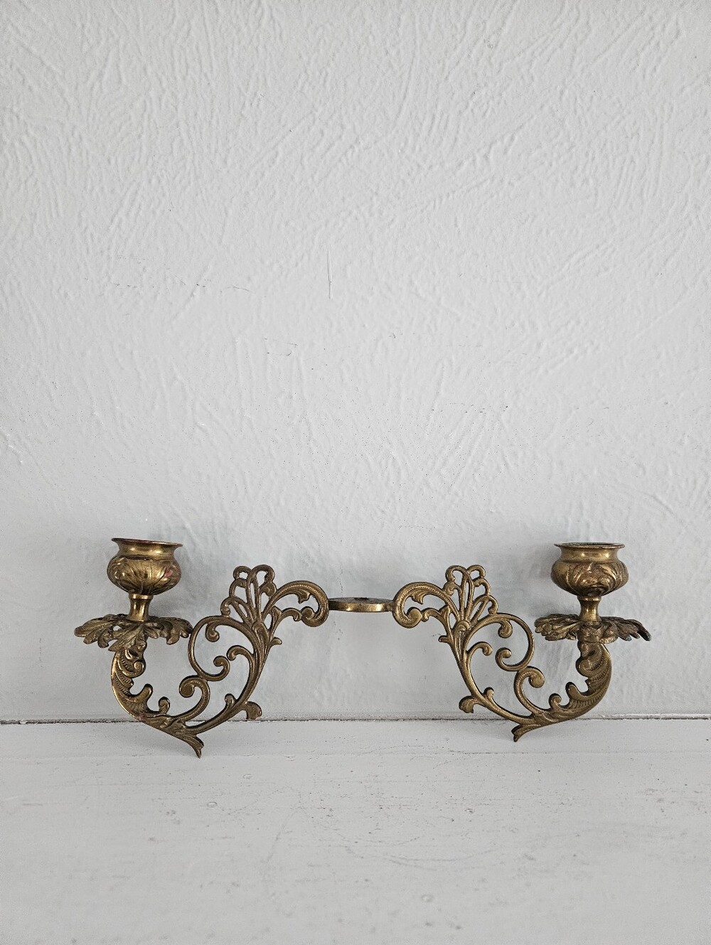 Antique/Vintage Klavierleuchter Double Brass End Piano Candelabra Sconce